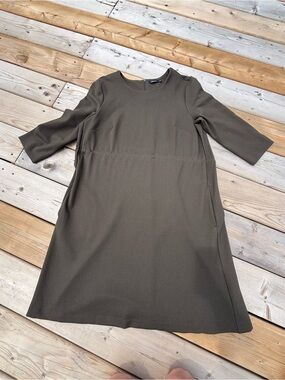 Reitmans Olive Midi Dress with Three-Quarter Sleeves